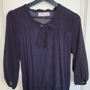 Navy blouse from LOFT
